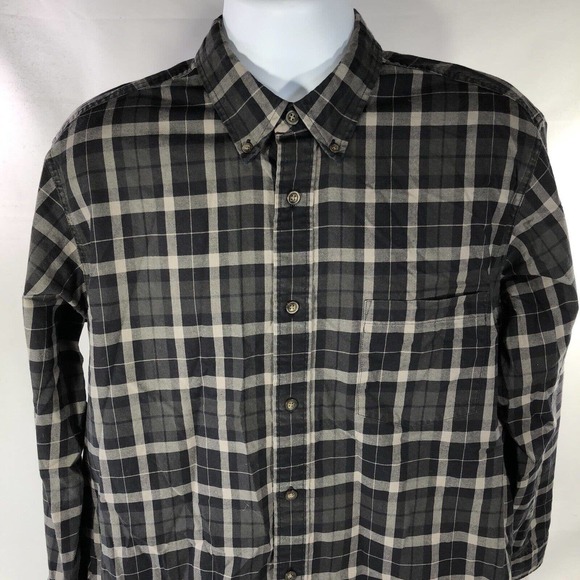 ST JOHNS BAY PREMIUM TWILL SHIRT MENS LARGE TALL BUTTON DOWN LONG SLEEVE DARK - Picture 1 of 11